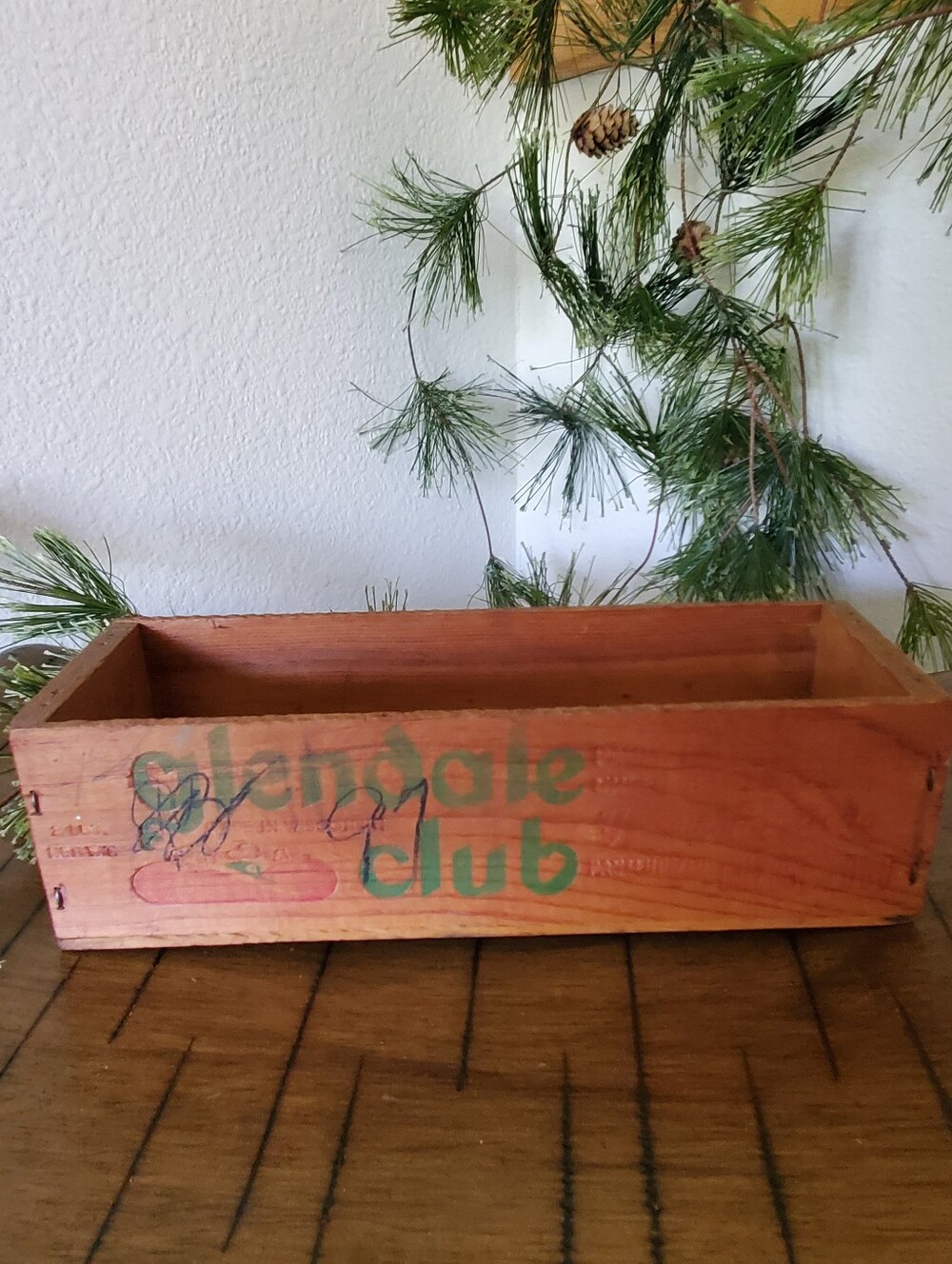 Vintage Glendale Club Wooden Cheese Box Rustic Farmhouse Decor Pauly Wisconsin - Picture 6 of 10